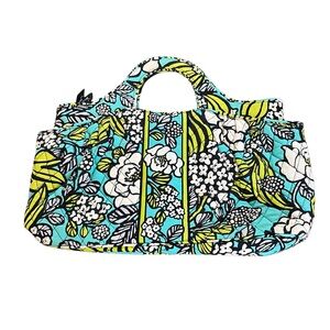 Vera Bradley Abby Purse Handbag Bag Satchel Island Blooms Blue Floral Blue Green